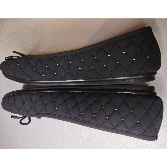 Easy Spirit E360 Gabi Style Quilted Black Ballet Flats With Bow Accent Size 10M - Picture 6 of 11